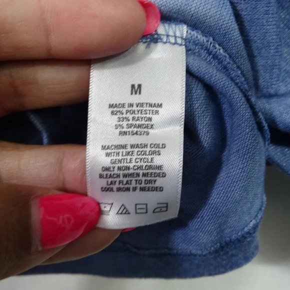 Aeropostale Blue Tie Dye Hoodie Tee Long Sleeve Pullover Women Size M 7382 - Picture 5 of 7